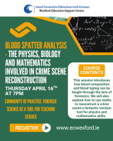 Blood Spatter Analysis  -  The physics, biology and mathematics involved in crime scene reconstruction-Community of Practice
