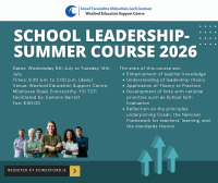 EPV Approved - School Leadership Summer Course for School Leaders or Aspiring School Leaders